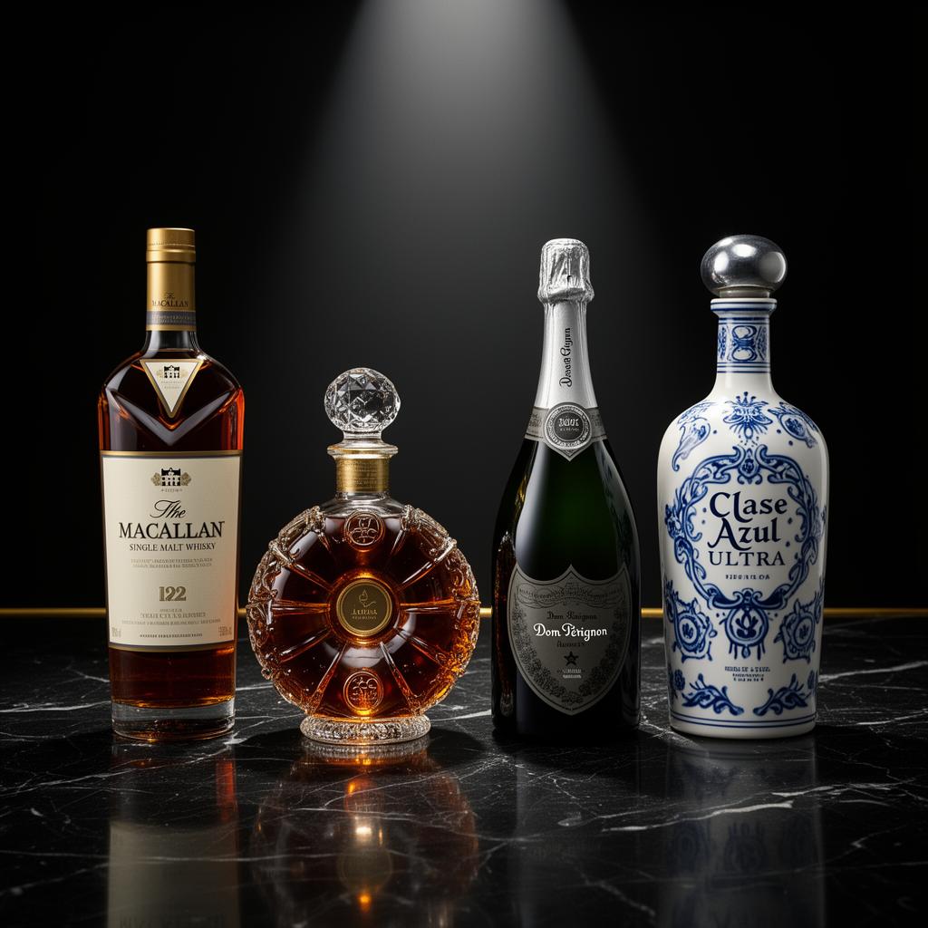 A lineup of rare luxury spirits